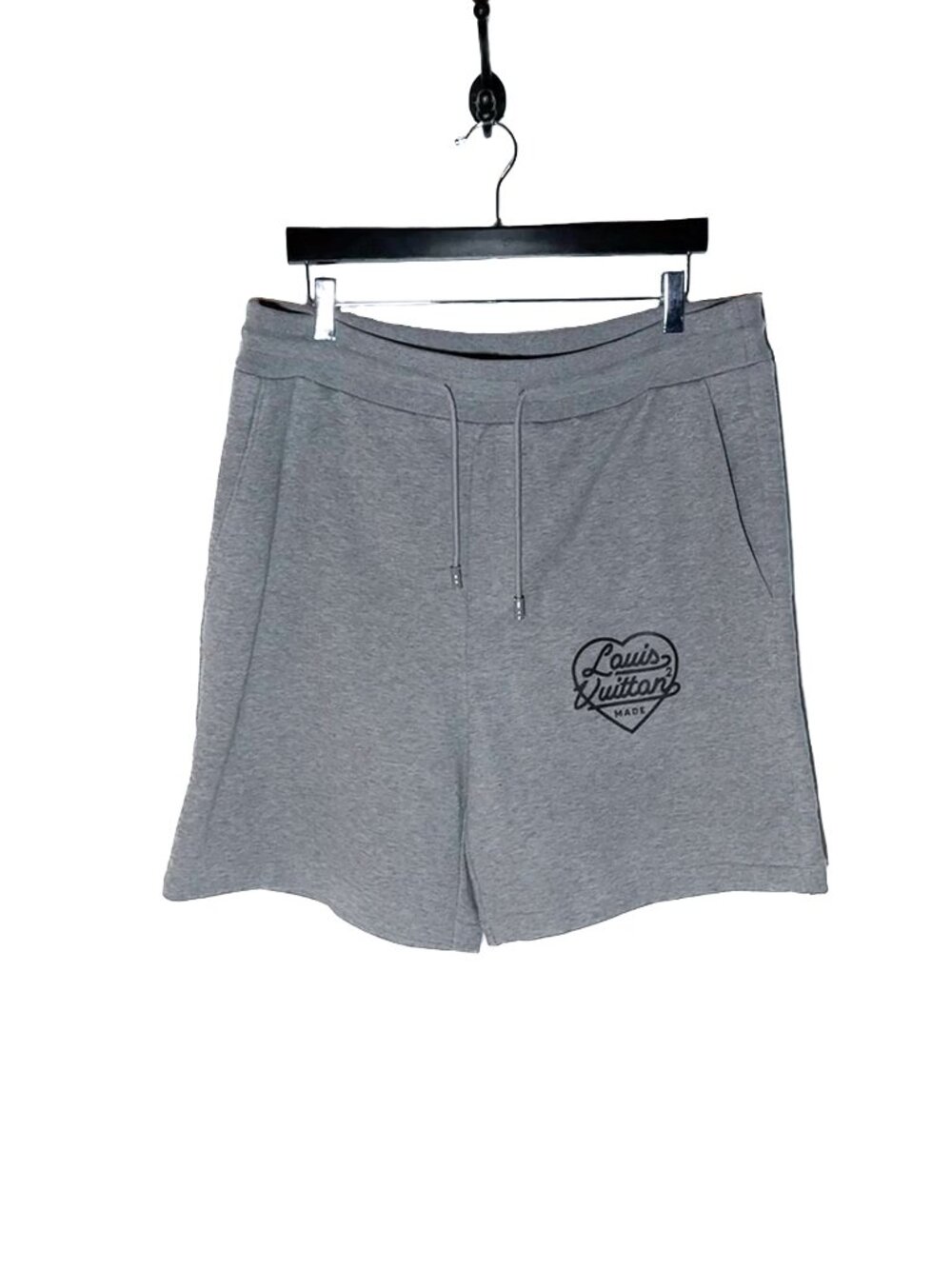 Louis Vuitton x Nigo 2021 Grey Heart Logo Cotton Jersey Shorts